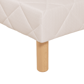Sommier 80 / 200 cm en tissu beige Cansas