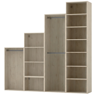 Dressing Casa Escalier 240 cm Chêne hickory