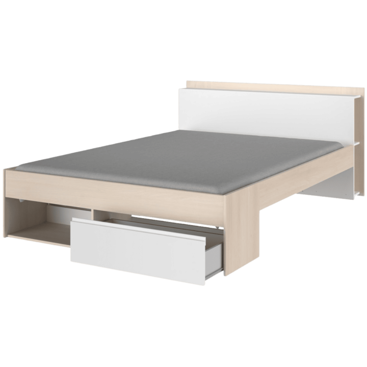 Lit 140x200 Most blanc/acacia clair