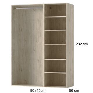 Dressing Casa 135 cm chêne Hickory