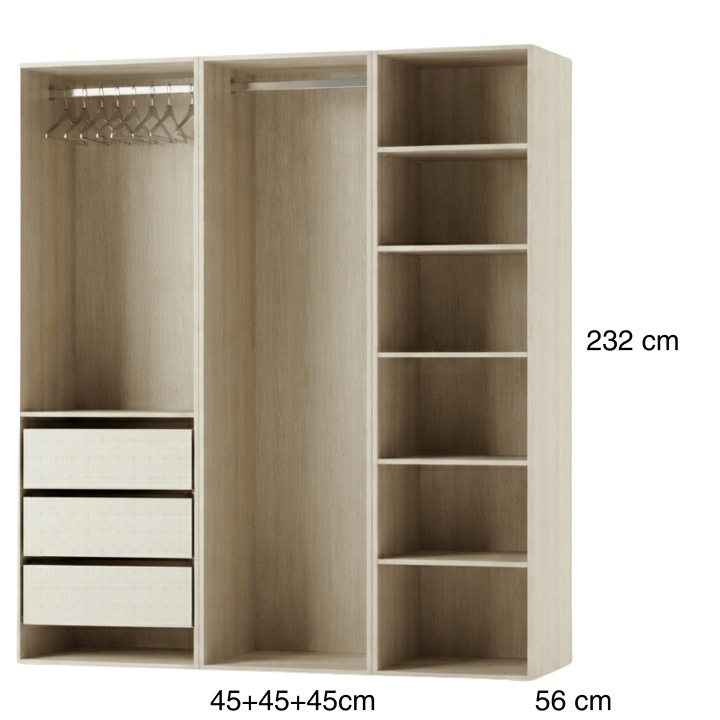 Drssing Casa 135 cm chêne hickory