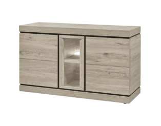 Dressoir Belluno 3 chêne millenium gris clair/noir