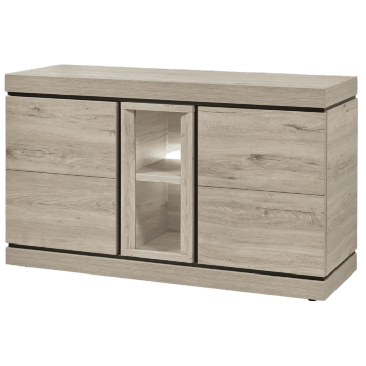 Dressoir Belluno 3 chêne millenium gris clair/noir