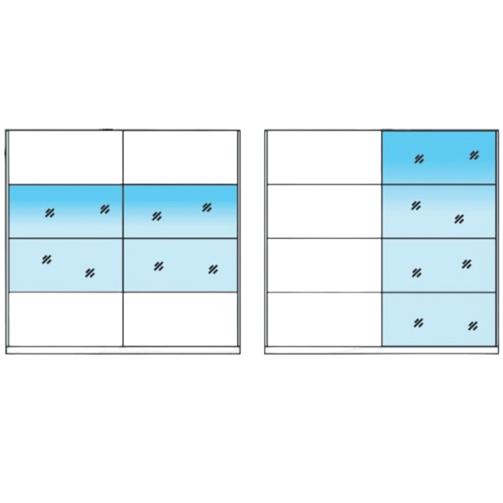 Armoire 2 portes coulissantes Beta noir et miroir