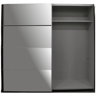 Armoire 2 portes coulissantes Beta noir 180 cm