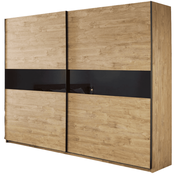 Armoire 2 portes coulissantes Clara golden oak
