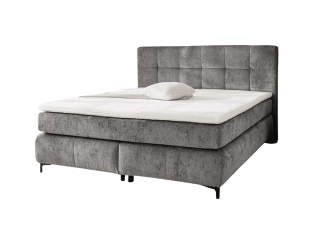 Beatrice - Lit box complet 180 x 200 cm Chenille gris