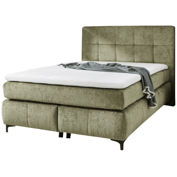 Beatrice - Lit box complet 180 x 200 cm Chenille vert