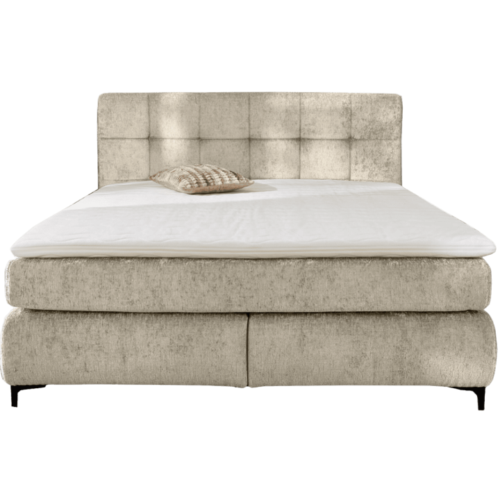 Beatrice - Lit box complet 140 x 200 cm Chenille beige