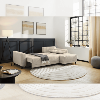 Canapé d'angle convertible Beverly beige