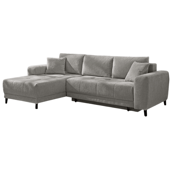 Canapé d'angle convertible Beverly chenille gris