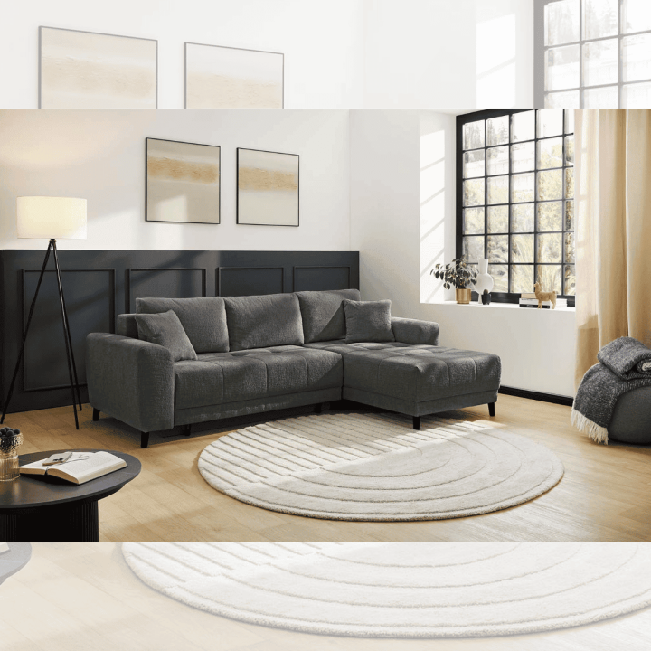Canapé convertible Beverly chenille gris foncé