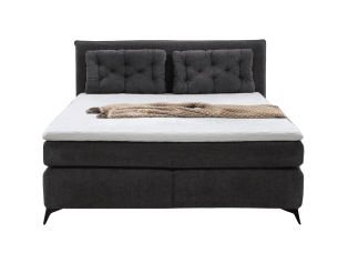 Lit boxspring complet 180cm Chalet gris anthracite