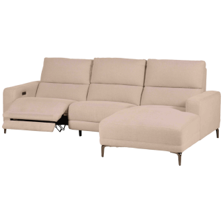 Salon d'angle droit Cologne Beige avec relax électrique