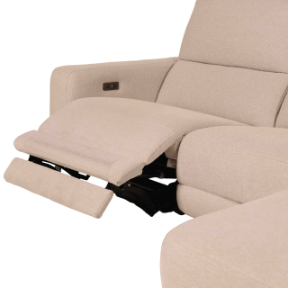 Salon d'angle droit Cologne Beige avec relax électrique
