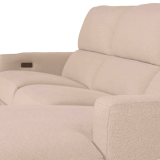Salon d'angle droit Cologne Beige avec relax électrique