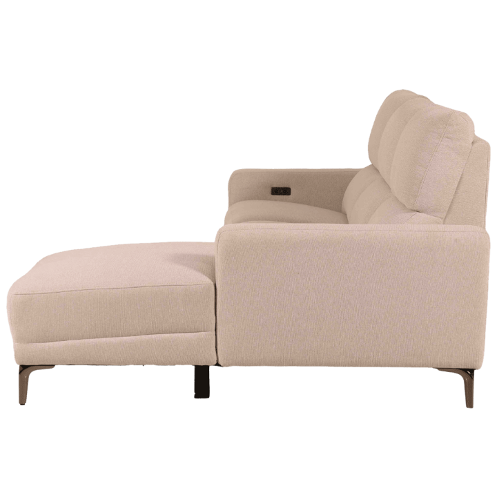 Salon d'angle droit Cologne Beige avec relax électrique