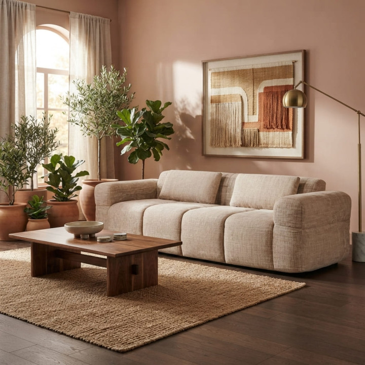 Canapé 3 places Altea beige compressé