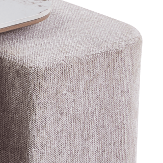 Table basse Evora avec 4 poufs tissu