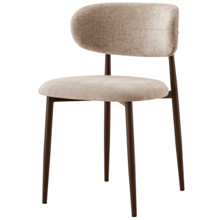 Chaise Nono beige et noyer