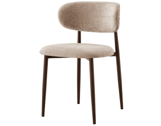 Chaise Nono beige et noyer