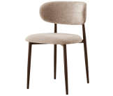 Chaise Nono beige et noyer