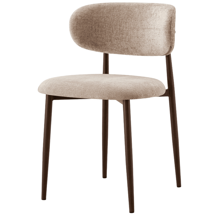 Chaise Nono beige et noyer