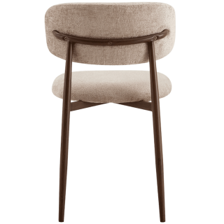 Chaise Nono beige et noyer
