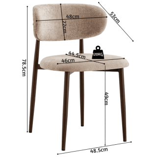 Chaise Nono beige et noyer