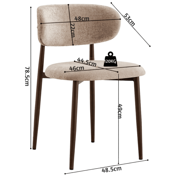 Chaise Nono beige et noyer