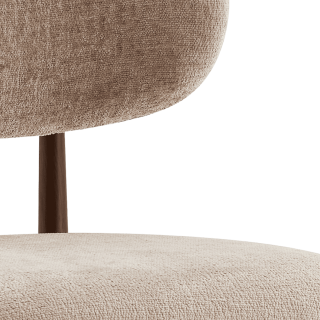 Chaise Nono beige et noyer