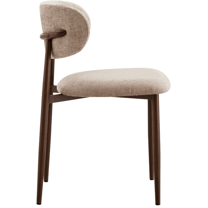 Chaise Nono beige et noyer