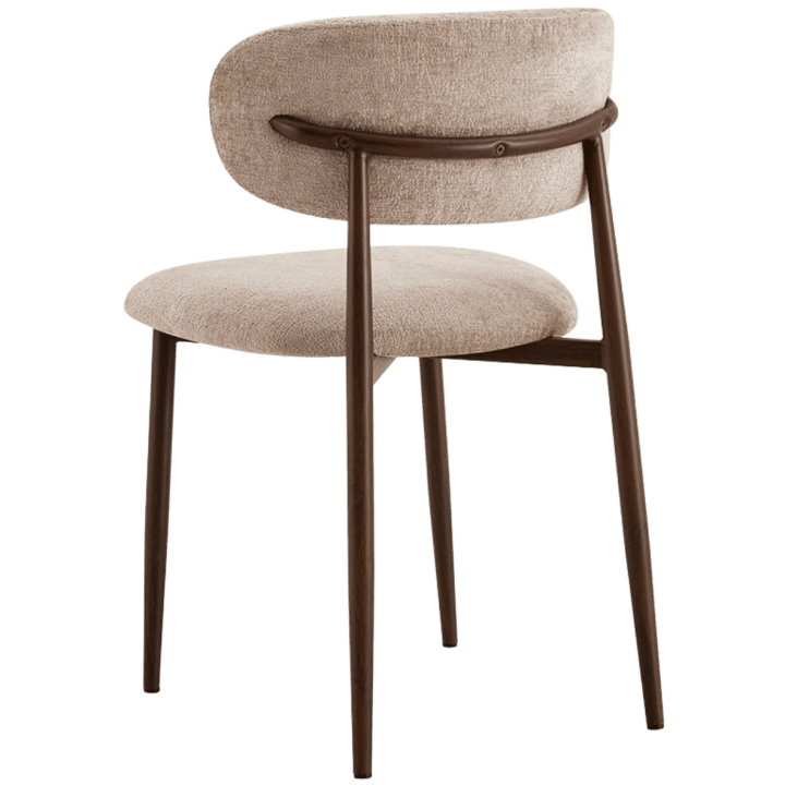 Chaise Nono beige et noyer