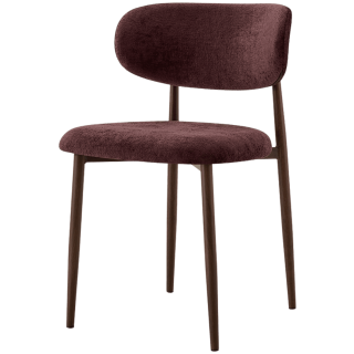 Chaise Nono Mauve foncé et noyer