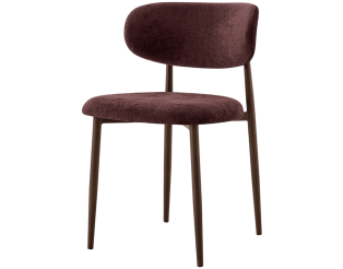Chaise Nono Mauve foncé et noyer