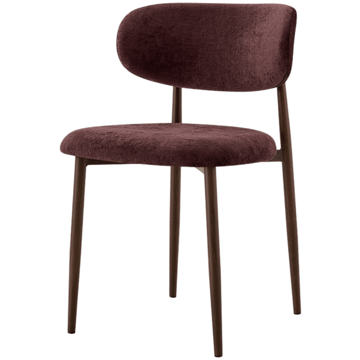 Chaise Nono Mauve foncé et noyer