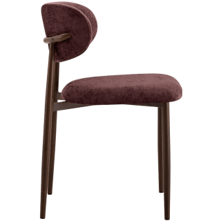 Chaise Nono Mauve foncé et noyer
