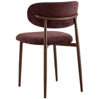 Chaise Nono Mauve foncé et noyer