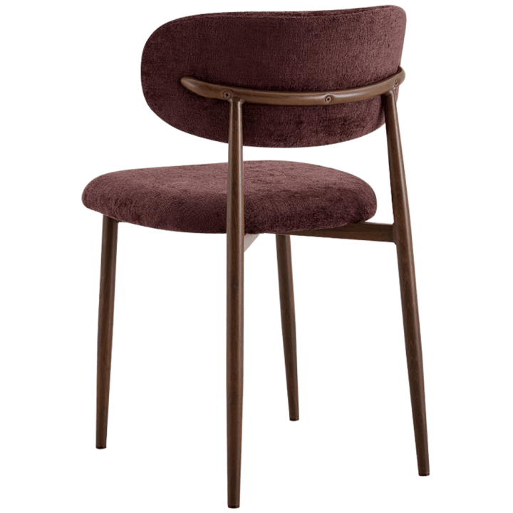 Chaise Nono Mauve foncé et noyer