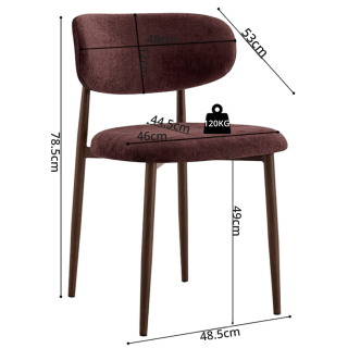 Chaise Nono Mauve foncé et noyer