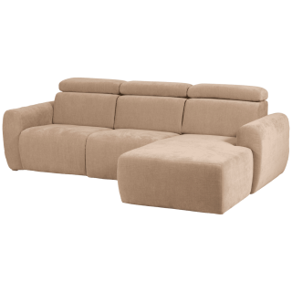 Salon d'angle droit Isola avec 1 relax éléctrique