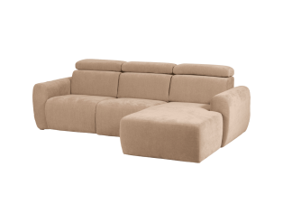 Salon d'angle droit Isola avec 1 relax éléctrique
