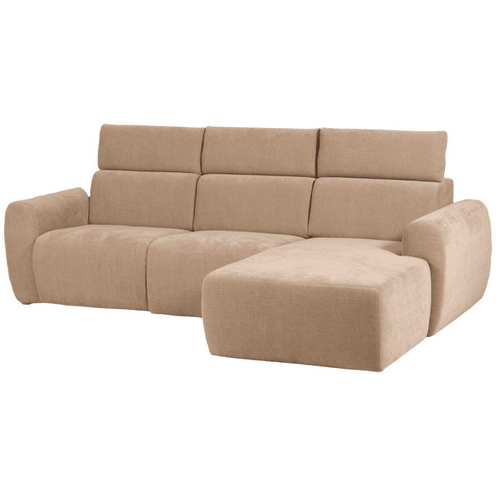 Salon d'angle droit Isola avec 1 relax éléctrique