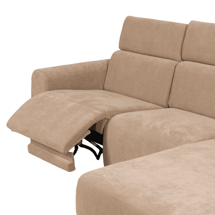 Salon d'angle droit Isola avec 1 relax éléctrique