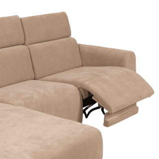 Salon d'angle gauche Isola avec 1 relax éléctrique