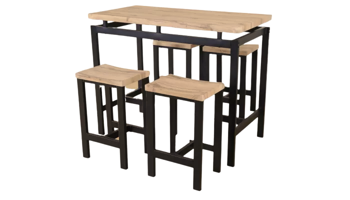 Ensemble table et tabourets de bar