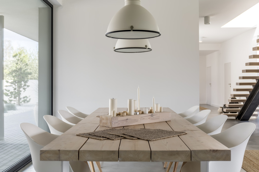BERGEN table de chevet scandinave 45 cm sur pieds Bois et Blanc 2